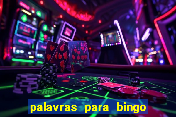 palavras para bingo cha de bebe